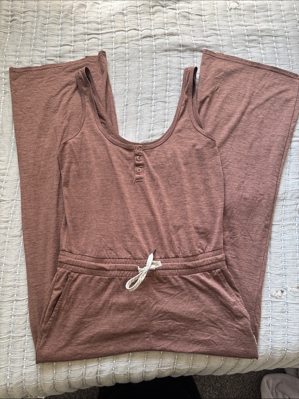 Vuori Mauve Tank Jumpsuit with Drawstring